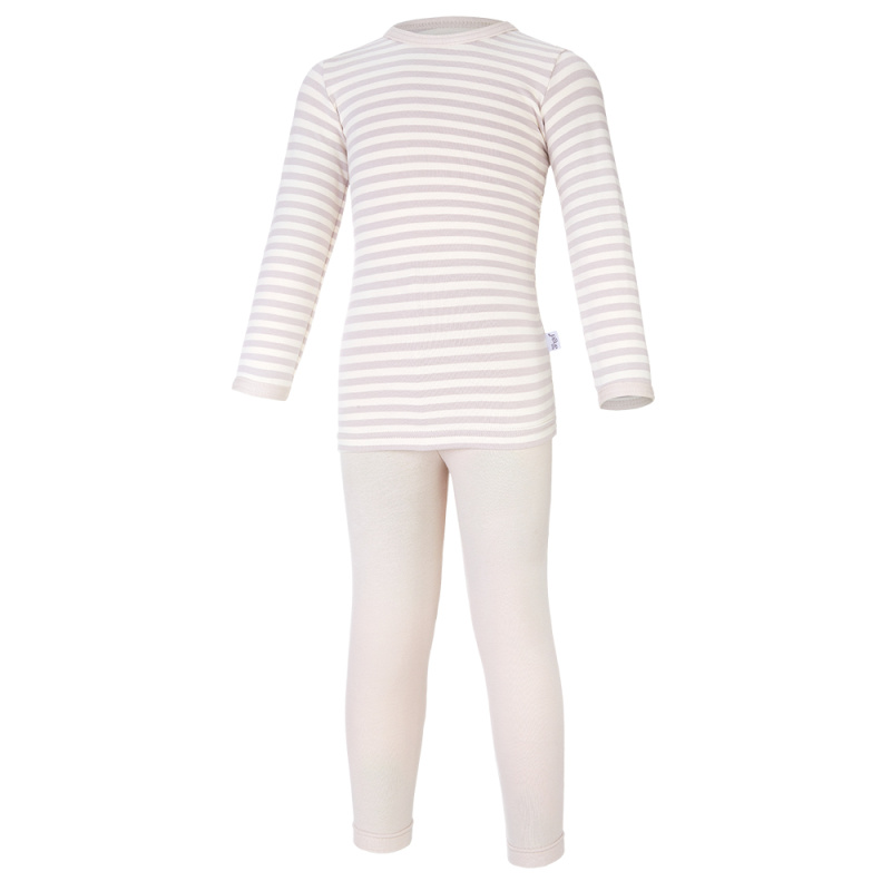 Little Angel Pyžamo DR smyk Outlast® - pruh bílá káva/latte Velikost oblečení: 128