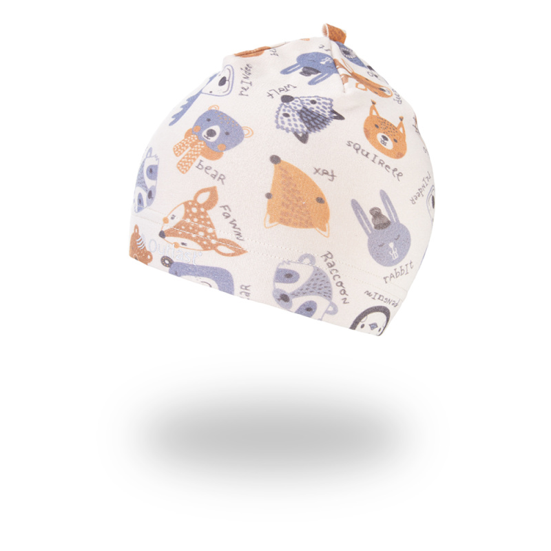 Little Angel Čepice smyk natahovací TISK Outlast ® - latte barevná zvířátka Velikost čepic: 4 | 45-48 cm
