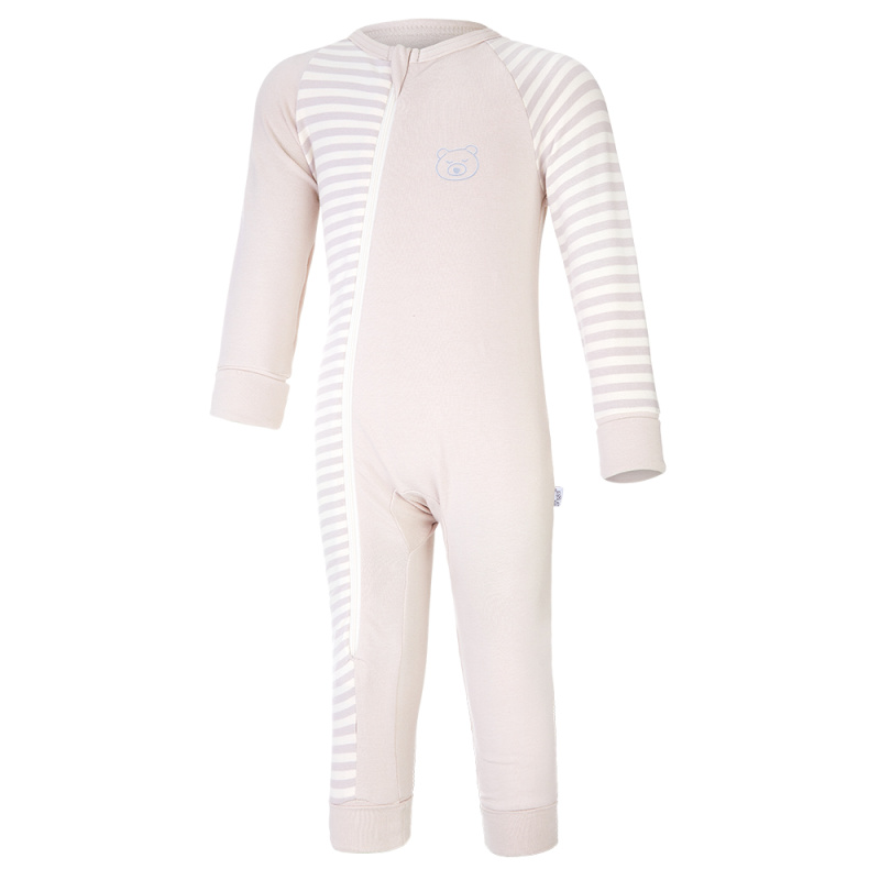 Little Angel Overal smyk DR lemy Outlast® - latte/pruh bílá káva Velikost oblečení: 86
