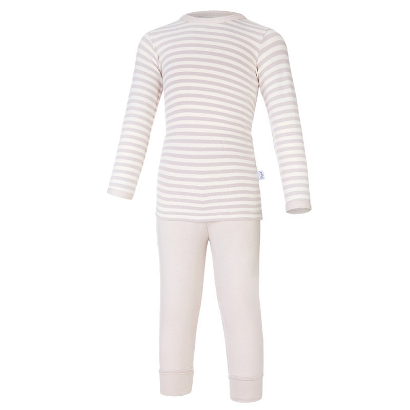 Little Angel Pyžamo DR smyk Outlast® - pruh bílá káva/latte Velikost oblečení: 92