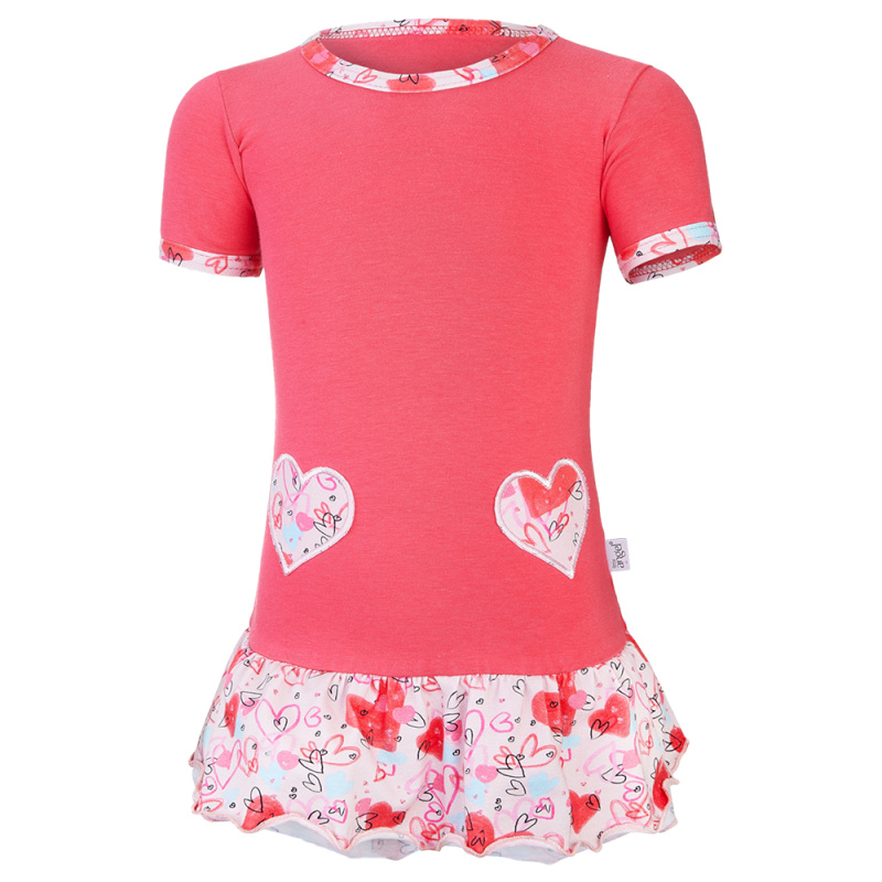 Little Angel Tunika tenká Outlast® - jahodová/srdíčka Velikost oblečení: 110