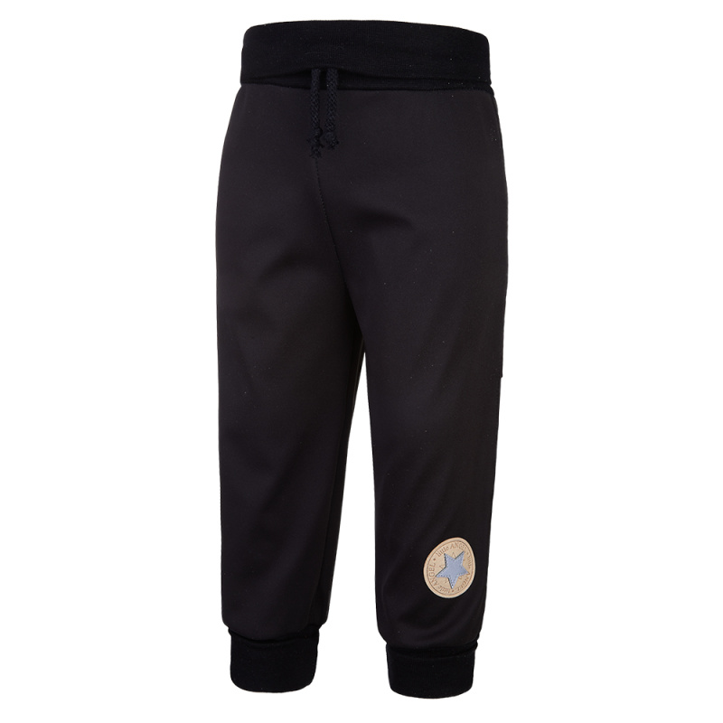 Little Angel Kalhoty softshell STRETCH náplet - černá Velikost oblečení: 92