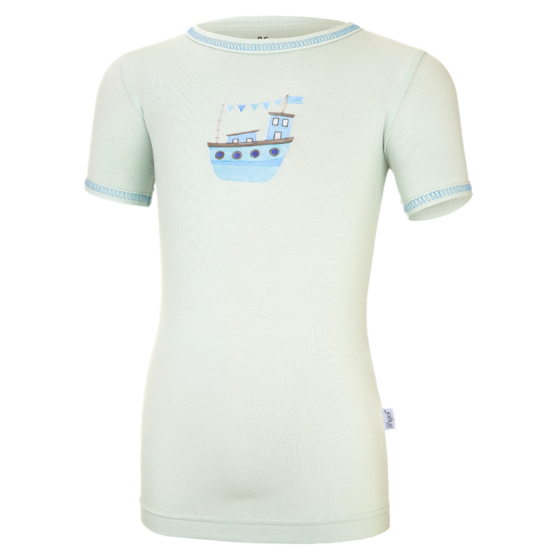 Little Angel Tričko tenké KR obrázek Outlast® - sv.mentolová-loď Velikost oblečení: 128