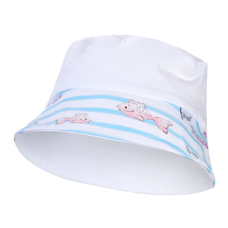 Little Angel Klobouk tenký Outlast® - bílá/velryba Velikost čepic: 3 | 42-44 cm