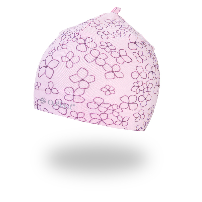 Little Angel Čepice tenká TISK Outlast® - růžová baby kytičky Velikost čepic: 6 | 54-57 cm