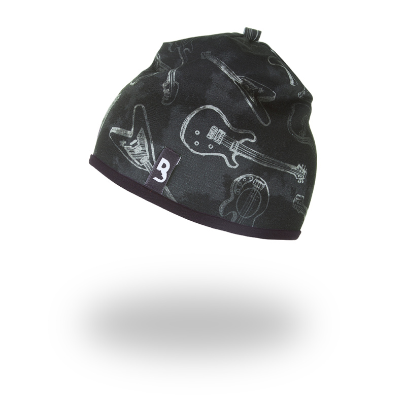 BARIDI wear Čepice podšitá Outlast® - černá kytary/černá Velikost čepic: 5 | 49-53 cm