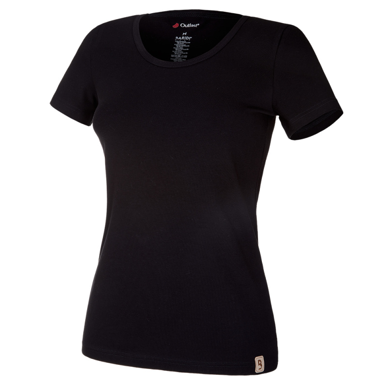 BARIDI wear Tričko dámské KR tenké výstřih U Outlast® - černá Velikost oblečení: XL