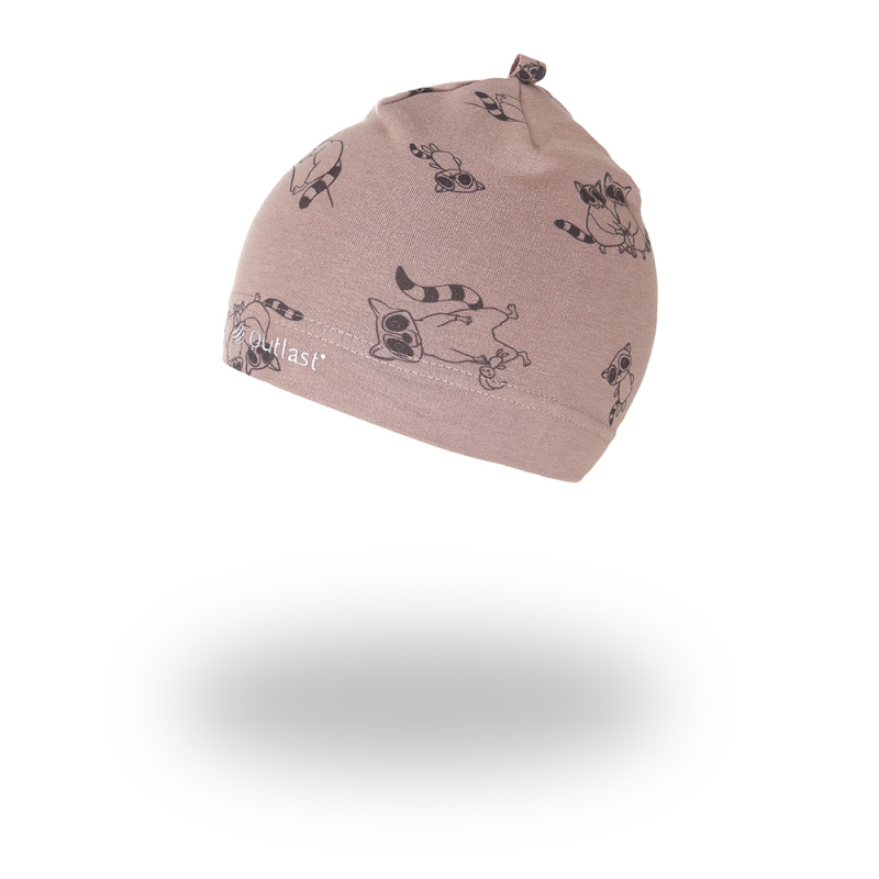 Little Angel Čepice smyk natahovací TISK Outlast ® - oříšková mývalové Velikost čepic: 3 | 42-44 cm