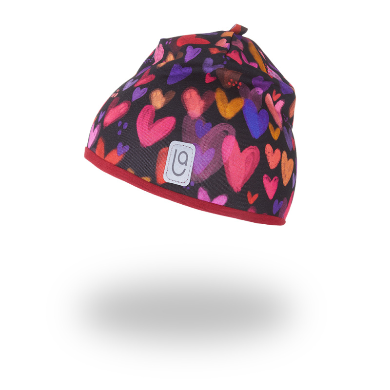 Little Angel Čepice podšitá Outlast® - srdce/scarlet Velikost čepic: 5 | 49-53 cm