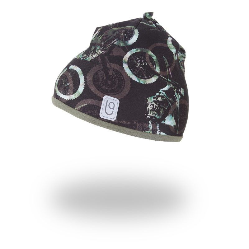 Little Angel Čepice podšitá Outlast® - motorky/khaki Velikost čepic: 5 | 49-53 cm