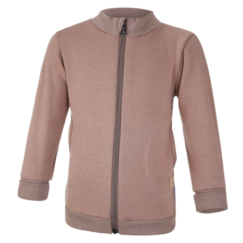 Little Angel Mikina hřejivá rozepínací - hnědá Velikost oblečení: 86