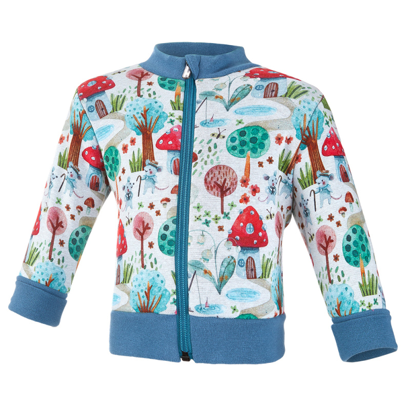 Little Angel Mikina hřejivá rozepínací - muchomůrky béžová Velikost oblečení: 80