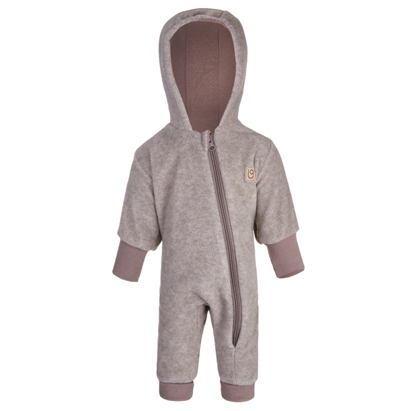 Little Angel Overal FLEECE BAMBUS Outlast® - hnědý melír/oříšková Velikost oblečení: 86