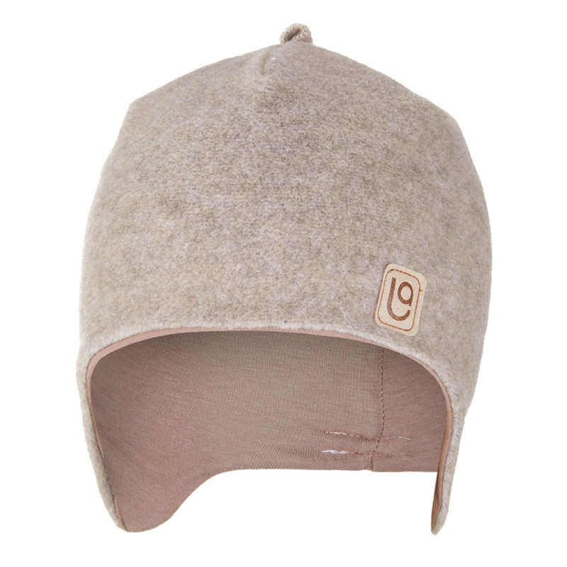 Little Angel Čepice laponka FLEECE BAMBUS Outlast ® - hnědý melír/oříšková Velikost čepic: 6 | 54-57 cm
