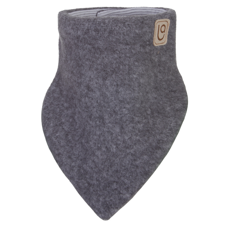 Little Angel Šátek na krk FLEECE BAMBUS Outlast® - tm.šedý melír/pruh bílošedý melír Velikost ostatní: UNI