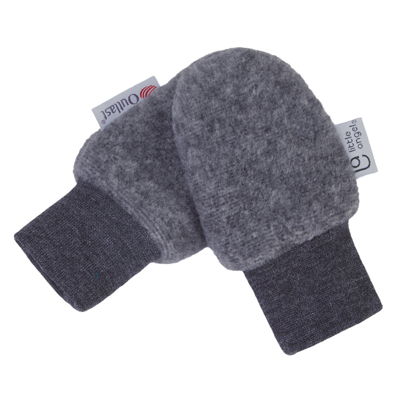 Little Angel Rukavice FLEECE BAMBUS bez palce Outlast® - tm.šedý melír/pruh bílošedý melír Velikost ostatní: 1