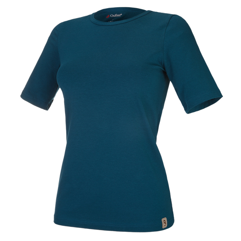 BARIDI wear Tričko dámské KR tenké výstřih kulatý Outlast® - tm.smaragd Velikost oblečení: XL