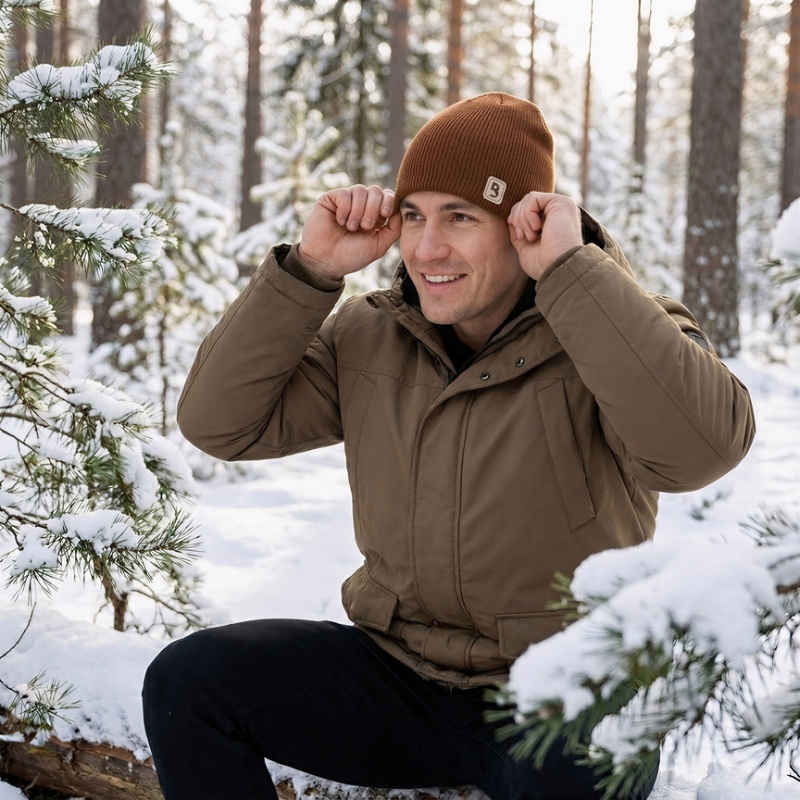 BARIDI wear Čepice pletená UNI Outlast ® - hnědá Velikost čepic: 5 | 49-53 cm