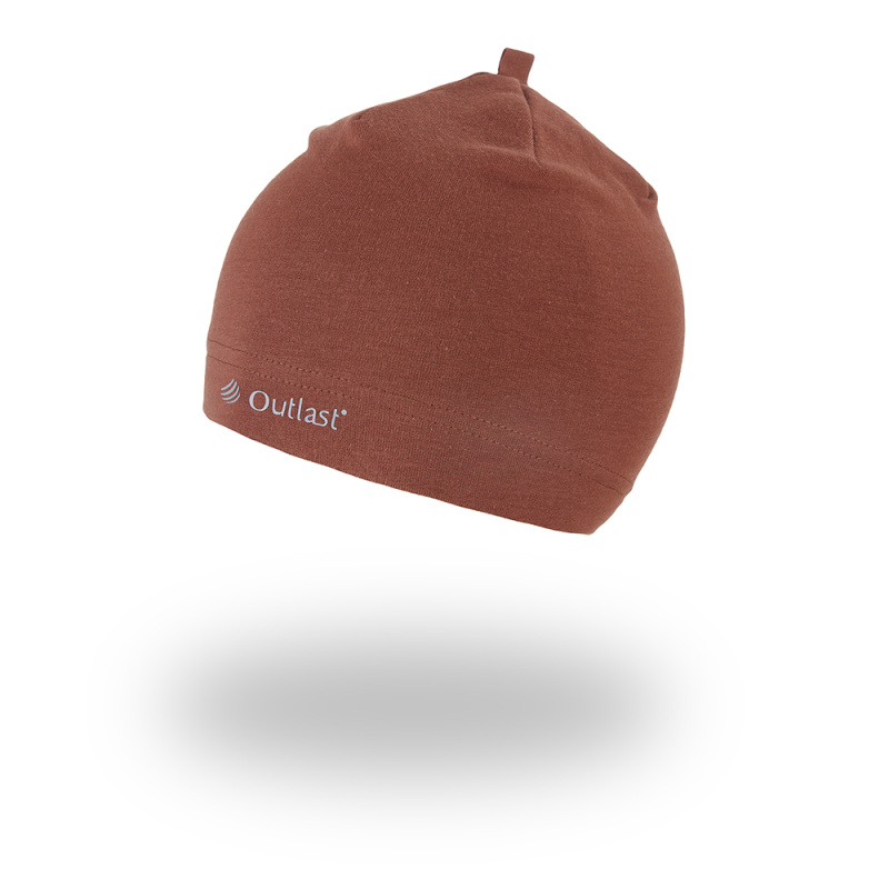 Little Angel Čepice smyk natahovací Outlast ® - hnědá Velikost čepic: 3 | 42-44 cm