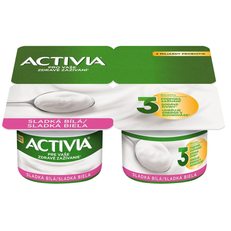 Activia Probiotický jogurt bílý slazený 4×120 g