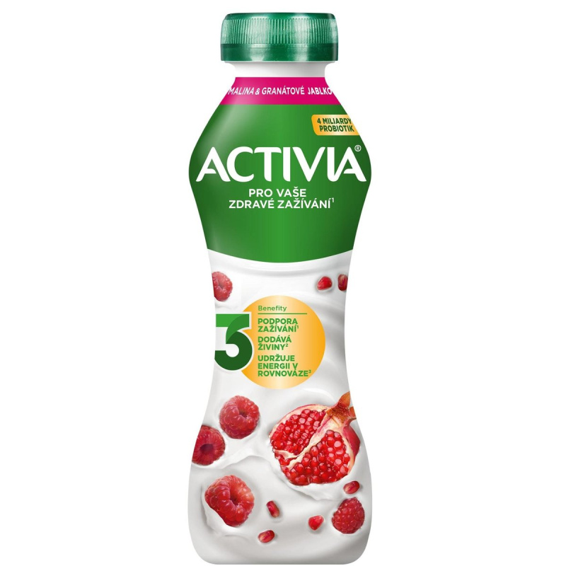 Activia Probiotický jogurtový nápoj malina a granátové jablko