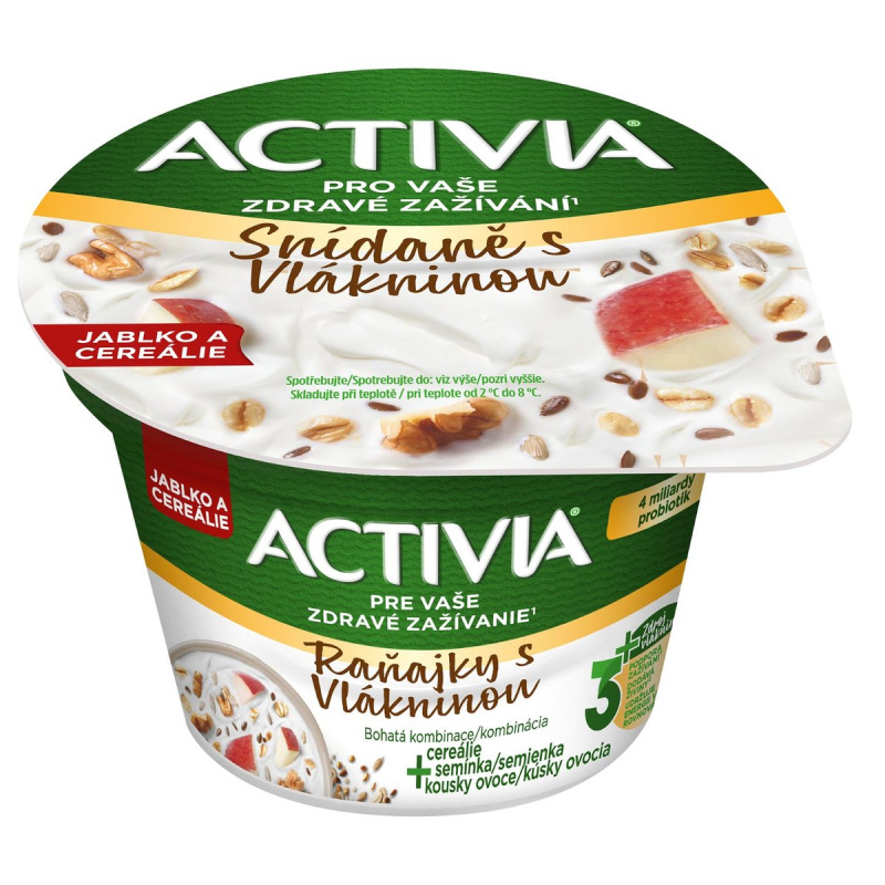Activia Probiotický jogurt cereální snídaně jablko