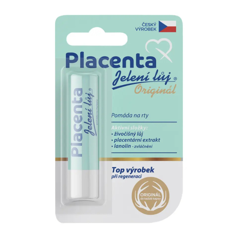 Jelení Lůj Placenta Pomáda na rty 4,5 g