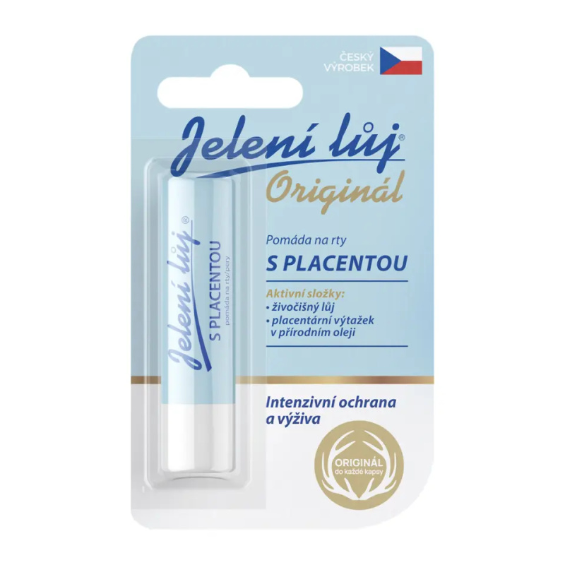Jelení Lůj Originál Pomáda na rty s placentou 4,5 g