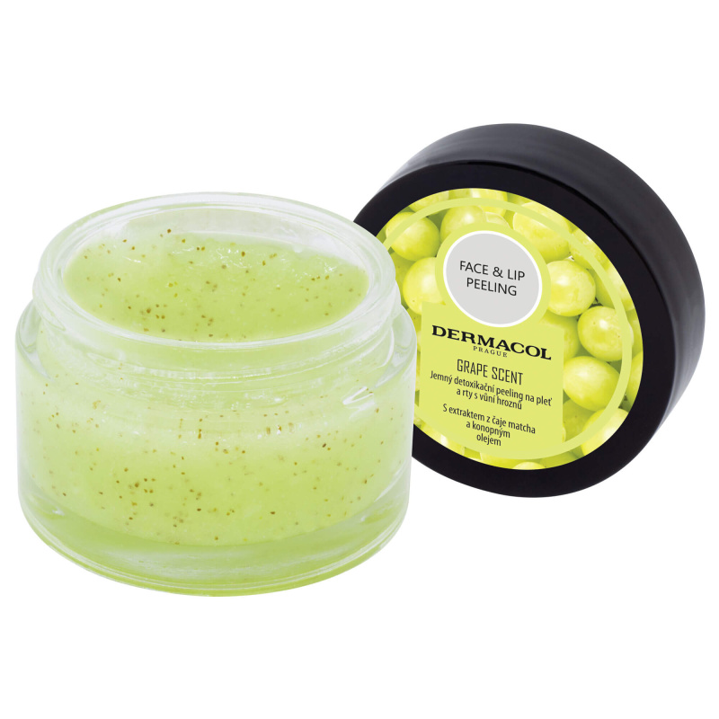 Dermacol Face & Lip Peeling Grape hloubkově čisticí peeling na rty a tváře 50 ml