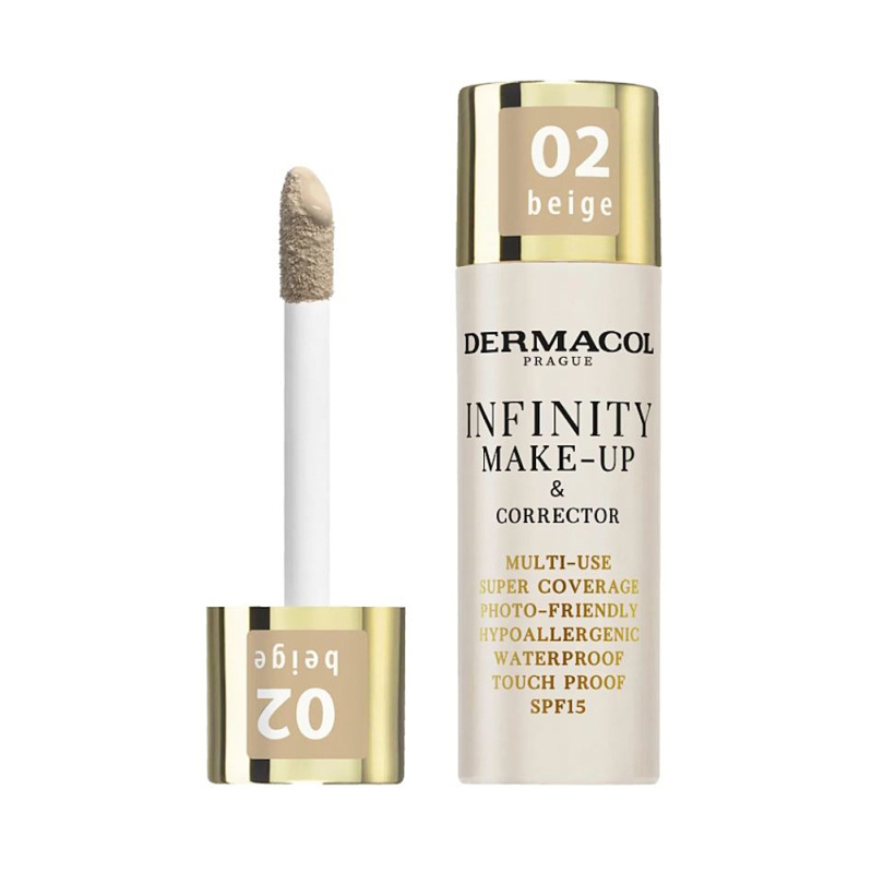 Dermacol Infinity vysoce krycí make-up SPF 15 odstín 02 Beige 20 g