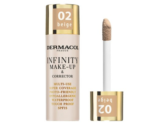 Dermacol Infinity vysoce krycí make-up SPF 15 odstín 02 Beige 20 g