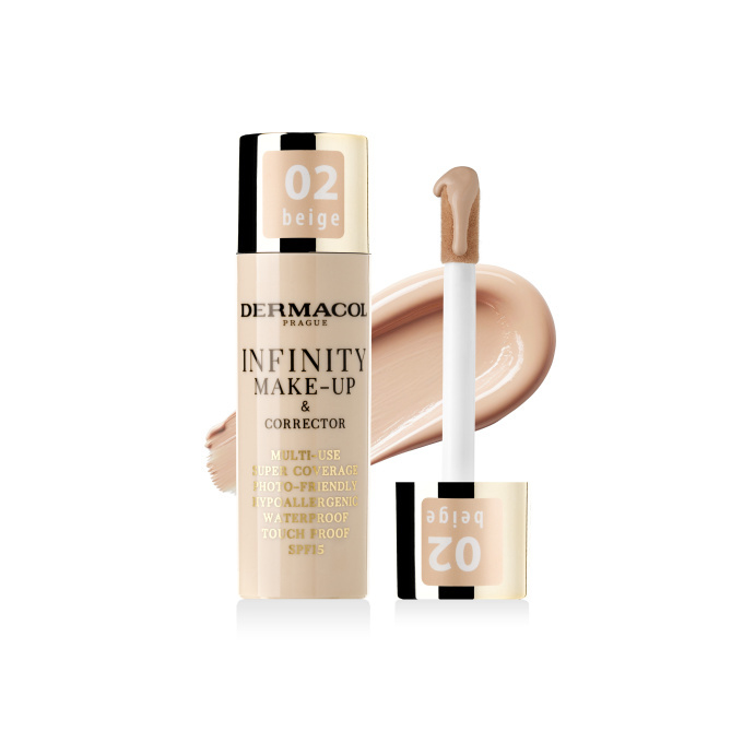 Dermacol Infinity vysoce krycí make-up SPF 15 odstín 02 Beige 20 g