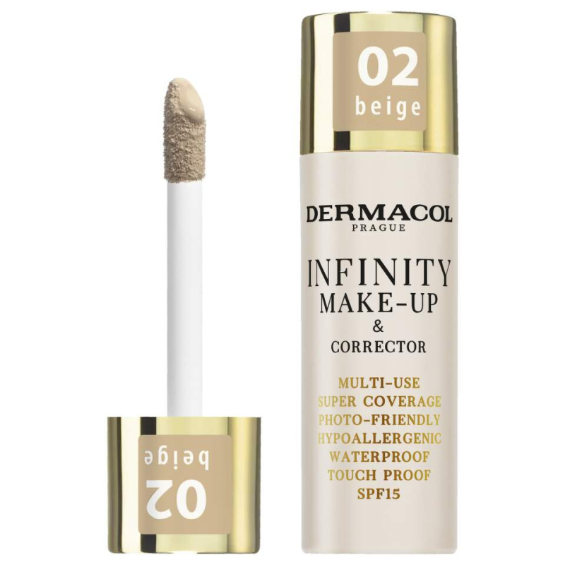 Dermacol Infinity vysoce krycí make-up SPF 15 odstín 02 Beige 20 g