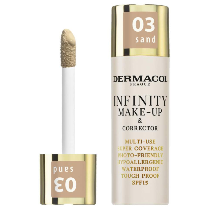 Dermacol Infinity vysoce krycí make-up SPF 15 odstín 03 Sand 20 g