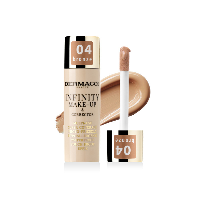 Dermacol Infinity vysoce krycí make-up SPF 15 odstín 04 Bronze 20 g