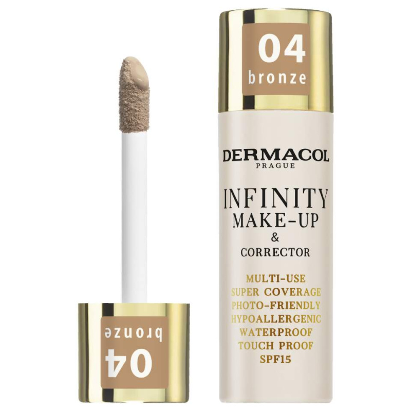 Dermacol Infinity vysoce krycí make-up SPF 15 odstín 04 Bronze 20 g