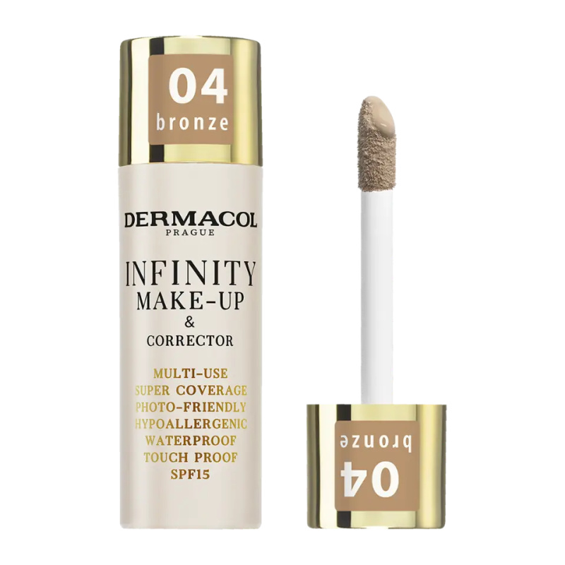 Dermacol Infinity vysoce krycí make-up SPF 15 odstín 04 Bronze 20 g