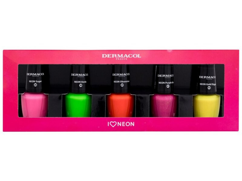 Dermacol Neon neonový lak na umělé i přírodní nehty dárková sada