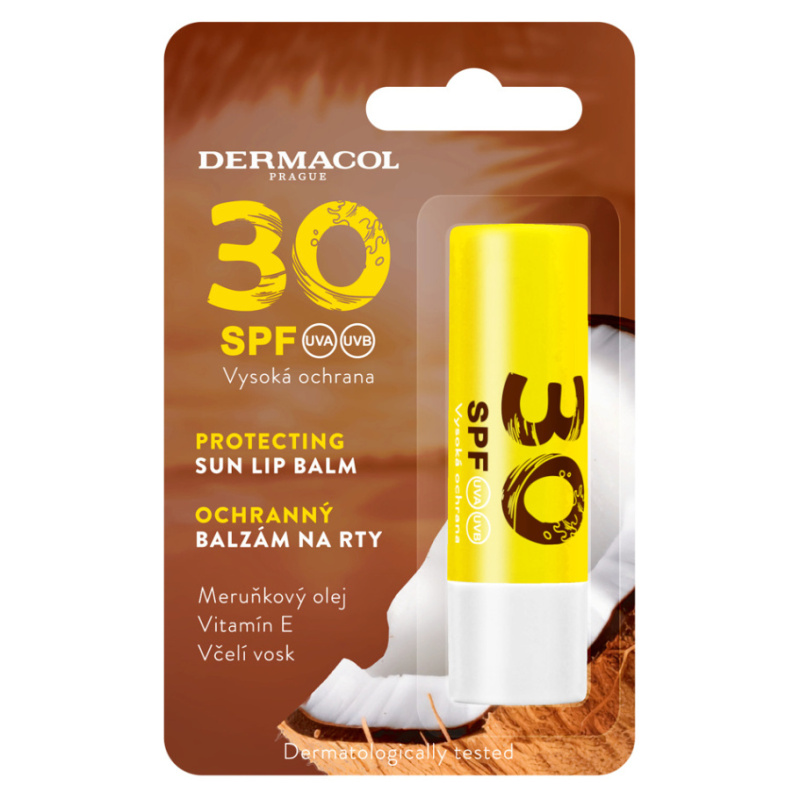 Dermacol Sun ochranný balzám na rty s kokosem SPF 30 4.8 g