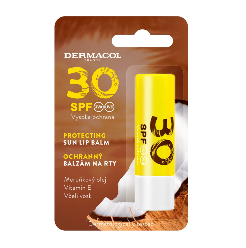 Dermacol Sun ochranný balzám na rty s kokosem SPF 30 4.8 g