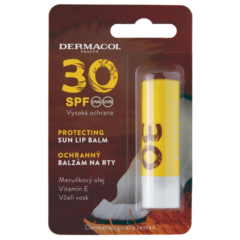 Dermacol Sun ochranný balzám na rty s kokosem SPF 30 4.8 g