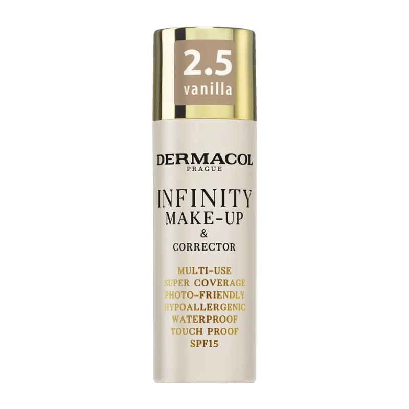 Dermacol Infinity vysoce krycí make-up SPF 15 odstín 2.5 Vanilla 20 g