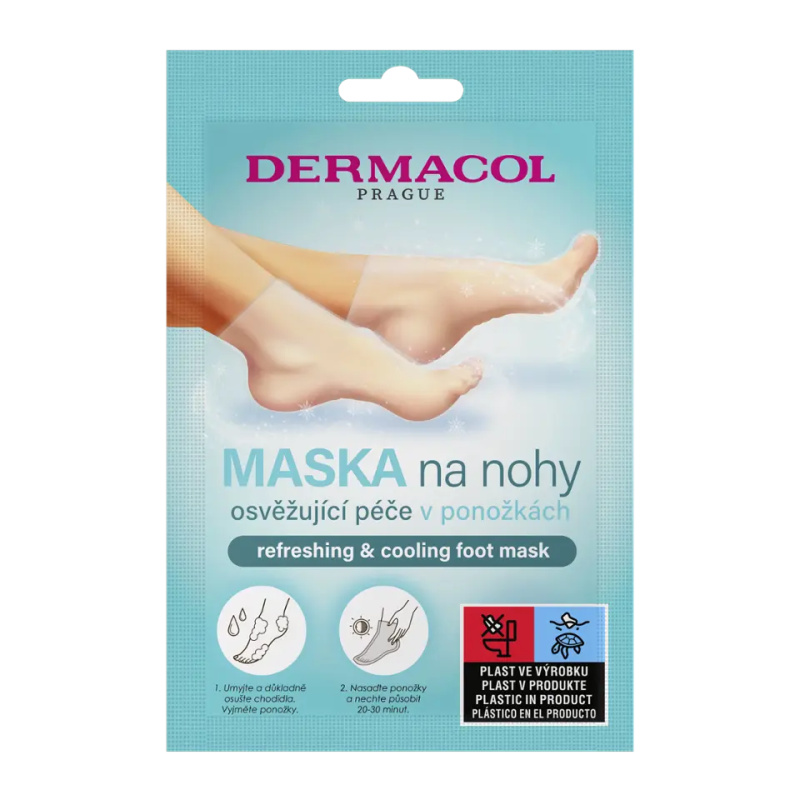 Dermacol Refreshing & Cooling regenerační maska na chodidla ve formě ponožek s osvěžujícím účinkem 1 pár