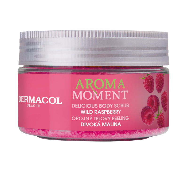 Dermacol Aroma Moment Wild Raspberry cukrový tělový peeling s vůní malin 200 g