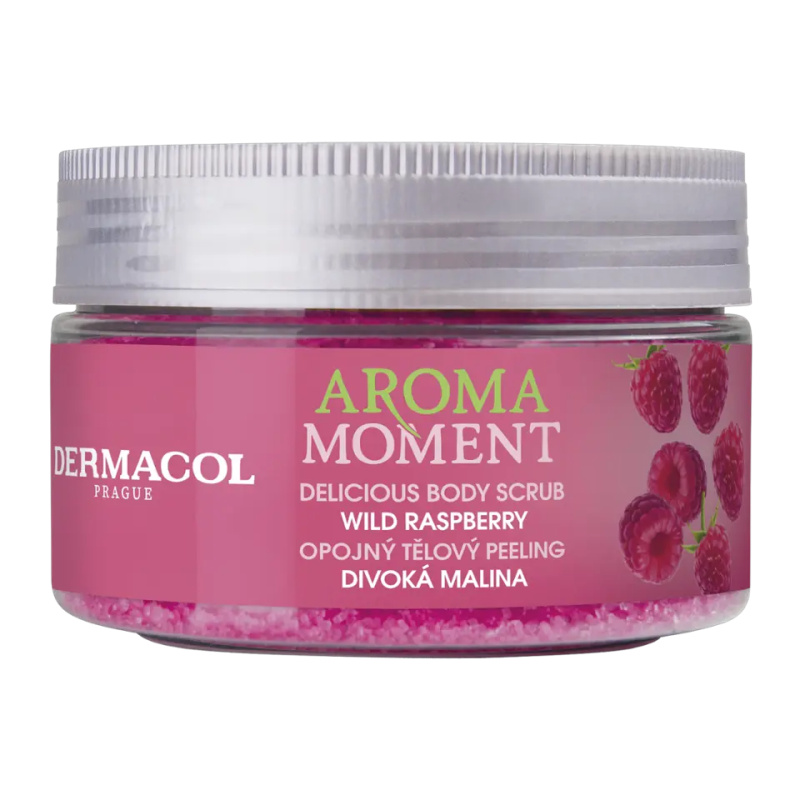 Dermacol Aroma Moment Wild Raspberry cukrový tělový peeling s vůní malin 200 g