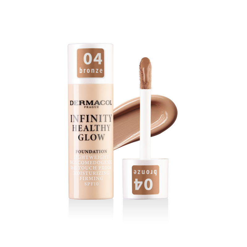 Dermacol Infinity Healthy Glow tekutý make-up SPF 10 odstín 04 Bronze 20 g