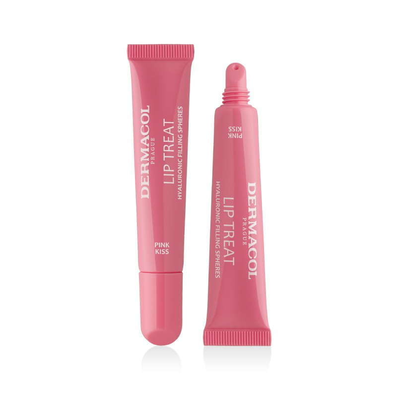 Dermacol Lip Treat hydratační lesk na rty odstín 5 Pink Kiss (Strawberries & Cream) 10 ml