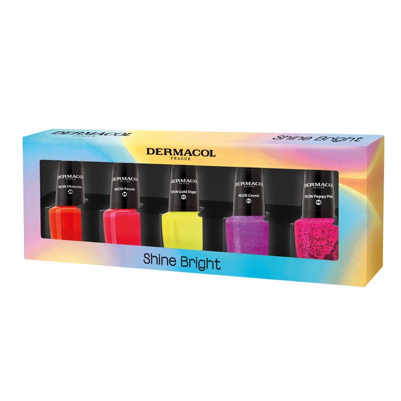 Dermacol Sada neonových laků na nehty Shine Bright