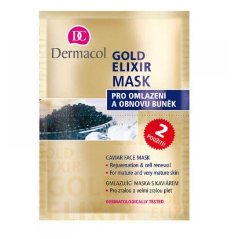 Dermacol Gold Elixir pleťová maska s kaviárem 2x8 g