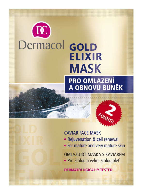 Dermacol Gold Elixir pleťová maska s kaviárem 2x8 g